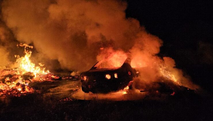 Çorum’da otomobil yangını! Alevlerden göz göz görmedi