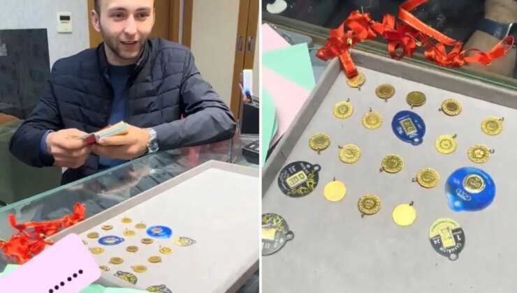 Düğünden sonra altınları çantaya dolduran damat, soluğu kuyumcuda aldı