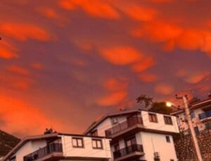 ‘Mammatus’ bulutları Fethiye semalarında ortaya çıktı