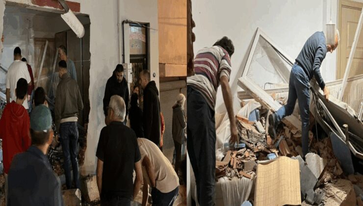 Freni boşalan kamyon evin oturma odasına daldı: O anlar kamerada