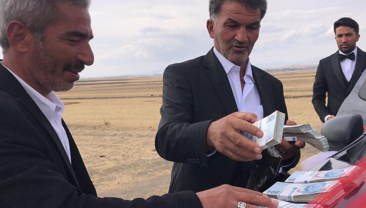 Muhtar, düğün konvoyunun yolunu kesip, cami ve Kur’an kursu için bağış aldı