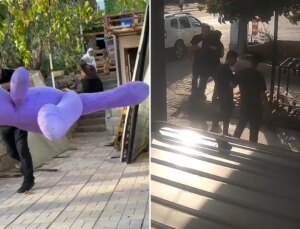 Oto yıkamacıda kira krizi! Eline geçeni sokağa fırlattı