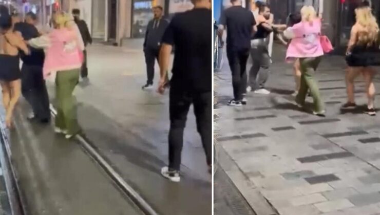 Taksim’de ‘laf attın’ dayağı… İki kadın bir erkeği evire çevire dövdü
