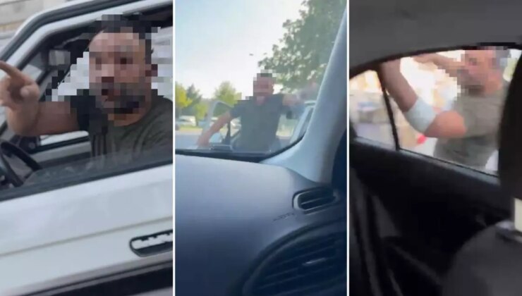 Trafik magandası kadınlara dehşeti yaşattı! Hakaret yağdırıp aracı yumrukladı