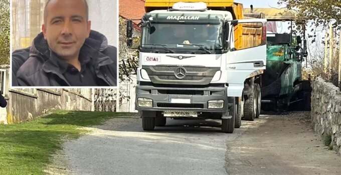 Asfalt çalışmasında kahreden ölüm! Kamyonun damperi elektrik telleriyle temas etti