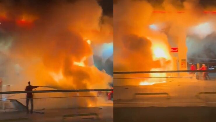 Çekmeköy’de otomobil akaryakıt istasyonuna daldı