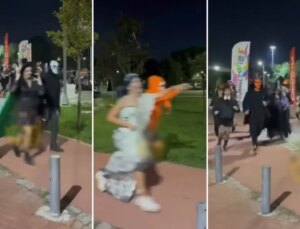 Kostümünü giyen parkta koştu, kimse ne olduğunu anlamadı