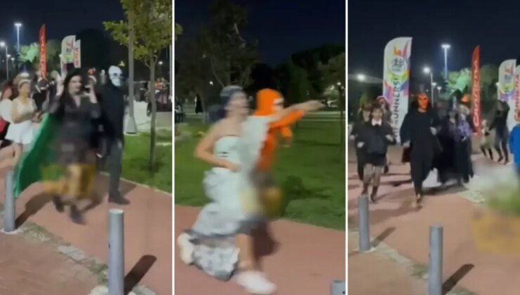 Kostümünü giyen parkta koştu, kimse ne olduğunu anlamadı