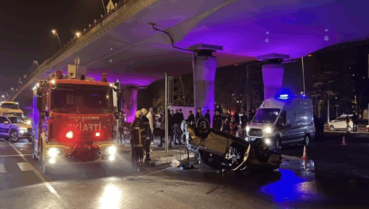Polisin ‘dur’ ihtarına uymadı takla attı!