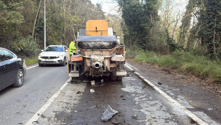 Sarıyer’de ciple beton dökme kamyonu kafa kafaya çarpıştı: 3 yaralı