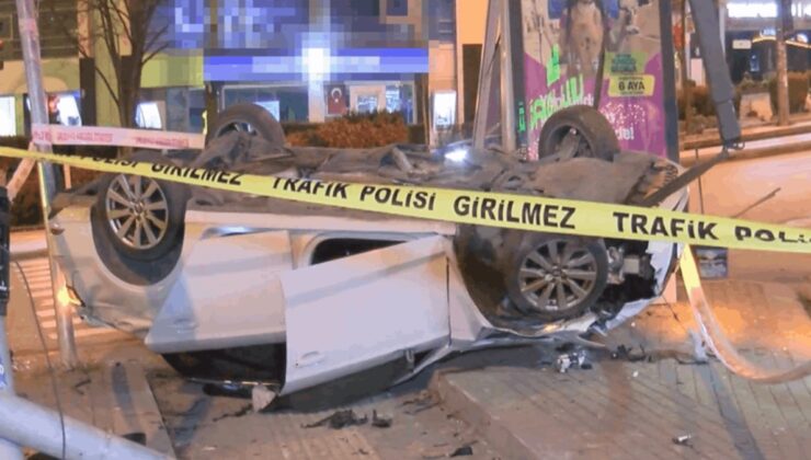 Ankara’da feci kaza: Direğe çarpıp takla attı: Çok sayıda yaralı var