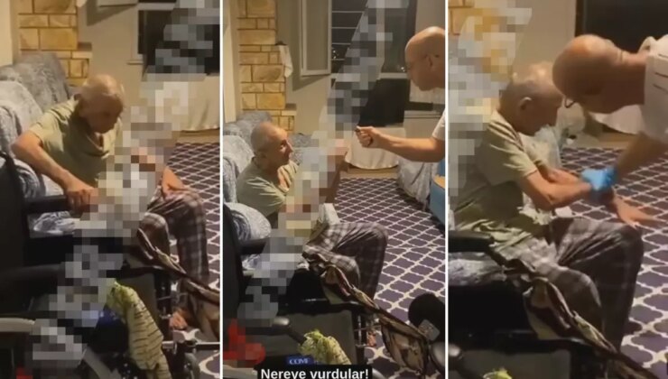 Eldiven takıp yaşlı adamı dövdü! Huzurevinde vicdanları sızlatan görüntüler
