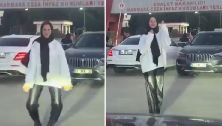 Kocasının tahliye edilmesini Silivri Cezaevi önünde böyle kutladı