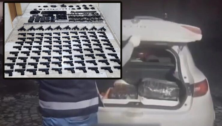 Seyyar cephanelik gibi araç polis çevirmesiyle fark edildi