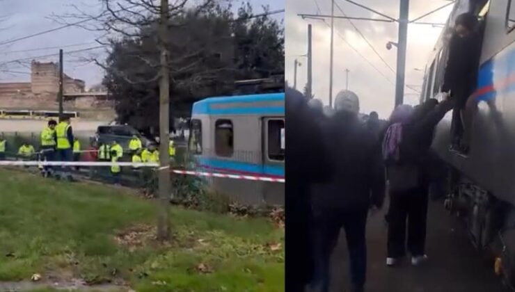 Topkapı’da tramvay raydan çıktı