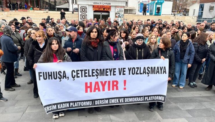 Tunceli’de kadınlardan “fuhuş çetesi” protestosu
