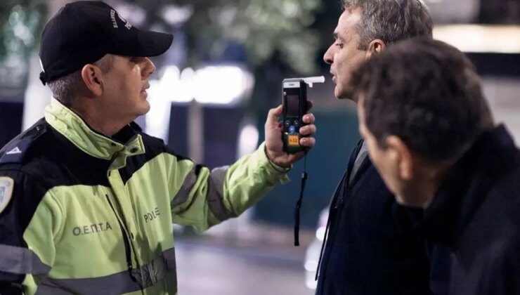 Yunanistan’da olay görüntü! Başbakanı durdurup alkolmetre üflettiler