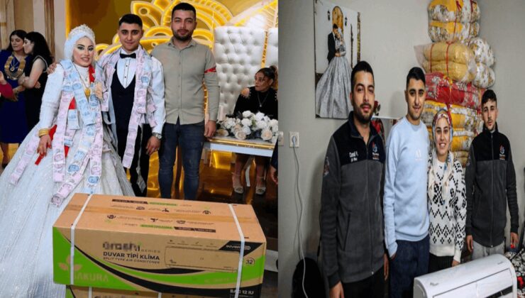 Adana’da evlenen çifte klima taktılar