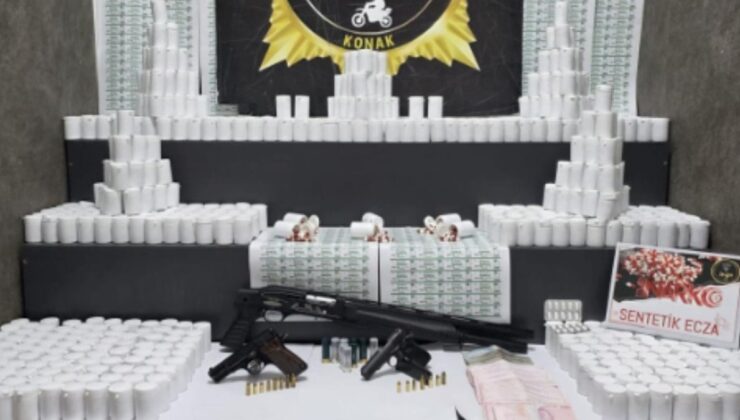 İzmir’de operasyon: 100 binden fazla uyuşturucu hap ele geçirildi