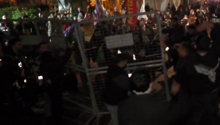 İzmir’deki Suriye eylemlerine polis müdahalesi! Gözaltılar var