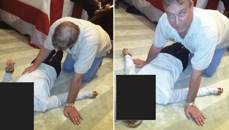 Yeni Epstein belgelerinde şok Prens Andrew detayı! Yerdeki kadının üzerine eğilmiş