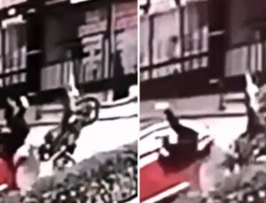 Kamyonet ve otomobile çarpıp takla atan motosikletin sürücüsü yaralandı