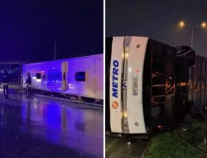 Samsun’da yolcu otobüsü devrildi! Çok sayıda yaralı var
