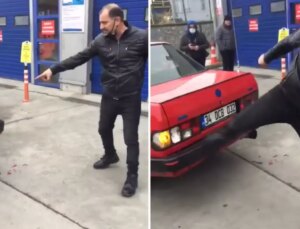 Sunulan gerekçe çıldırttı: TÜVTÜRK’ün önünde sinir krizi geçiren vatandaş aracını parçaladı