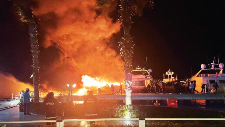 Alevler milyonluk yatlara acımadı… 7 motoryat kül oldu