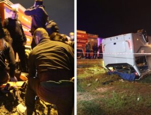 Antalya’da cezaevi personelini taşıyan servis devrildi: 16 infaz koruma memuru yaralandı