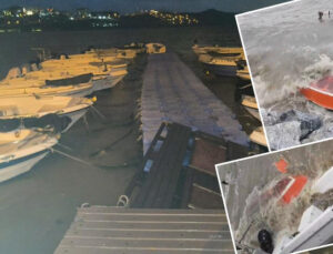Gemlik ve Kumla’yı lodos vurdu, çok sayıda tekne battı