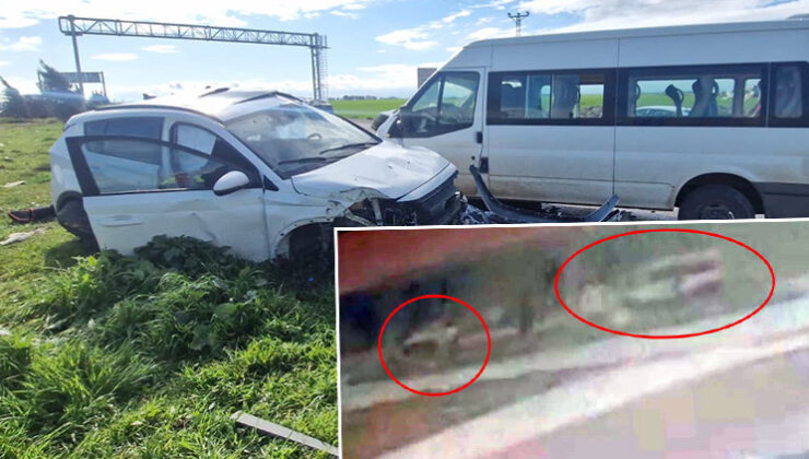 Öğrenci servis minibüsü ile otomobil çarpıştı: 13 yaralı