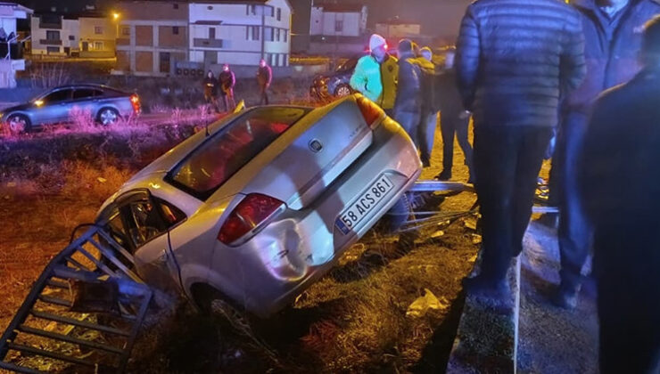 Otomobil bariyerlere çarptı: 1’i ağır 2 yaralı