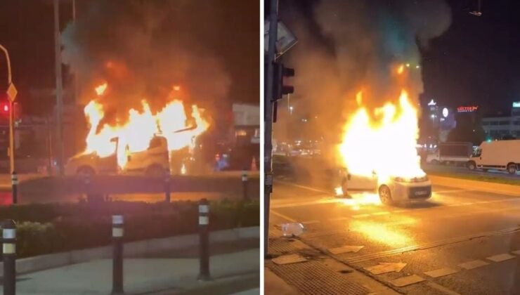 Seyir halindeyken alev alev yandı