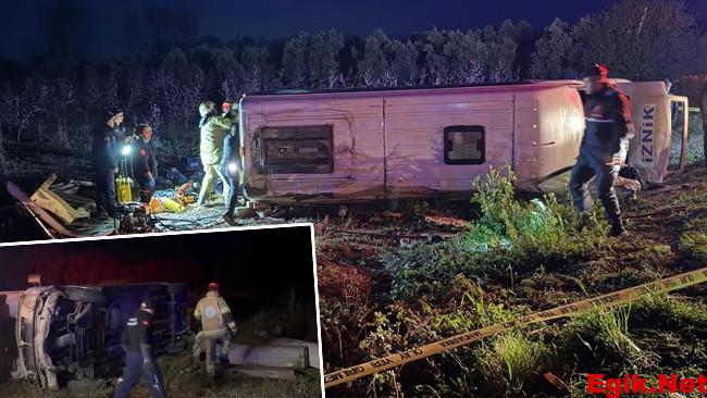 İznik’te feci kaza: 1 ölü, 12 yaralı