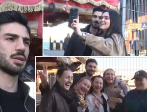 Karaköy’deki kestaneci Alper Temel sosyal medyada turistlerin ilgi odağı oldu