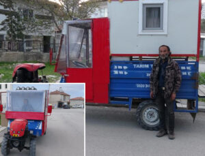 Kiralık ev bulamayınca tarım aracını karavana dönüştürdü! ‘Dışarıda kalmaktansa burada kalıyorum’