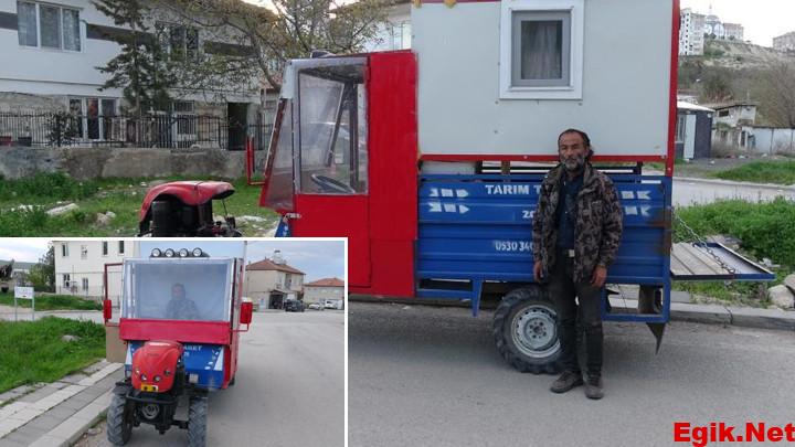 Kiralık ev bulamayınca tarım aracını karavana dönüştürdü! ‘Dışarıda kalmaktansa burada kalıyorum’
