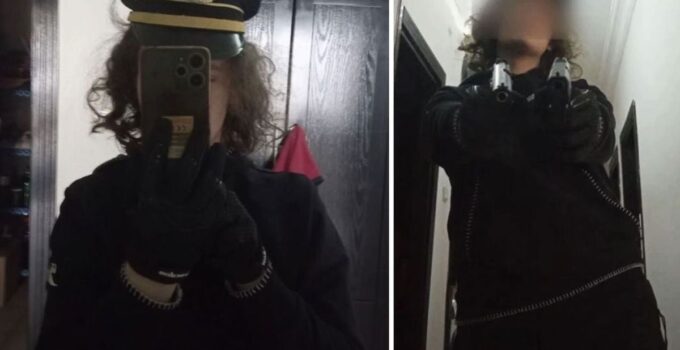 Okul saldırganının polis şapkası ve silahlarla fotoğrafları ortaya çıktı