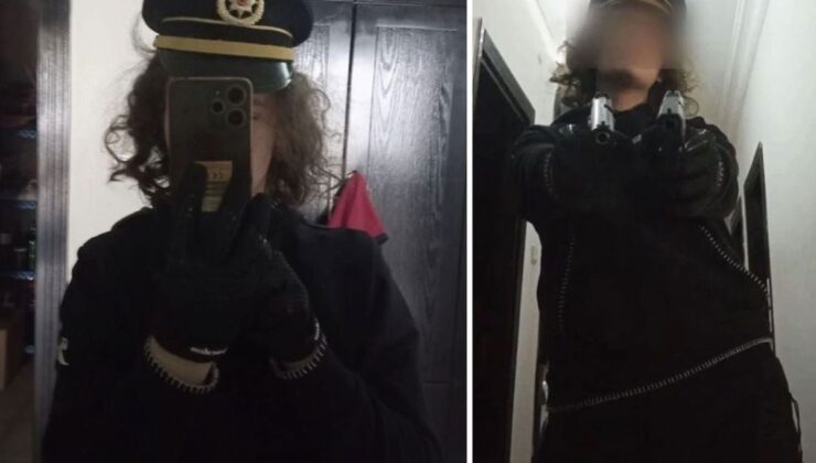 Okul saldırganının polis şapkası ve silahlarla fotoğrafları ortaya çıktı