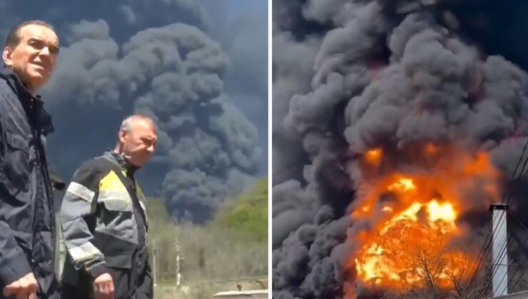 Rusya’da Ukrayna’nın vurduğu petrol rafinerisindeki yangın devam ediyor