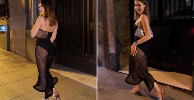 Afra Saraçoğlu’nun İspanya’daki transparan tarzına yorum yağdı