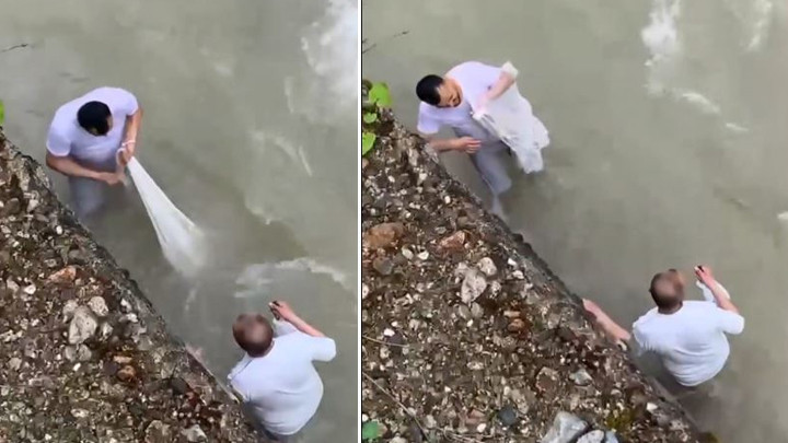 Giresun’da derede balık avlarken akıntıya kapılmışlardı! Son anları kamerada