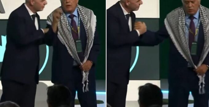Infantino’dan skandal hareket! Filistin Futbol Federasyonu Başkanı sahneyi terk etti