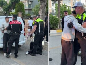 Kaza yapıp yakalanan motosiklet sürücüsü, kesilen cezayı duyunca polise sarılıp ağladı