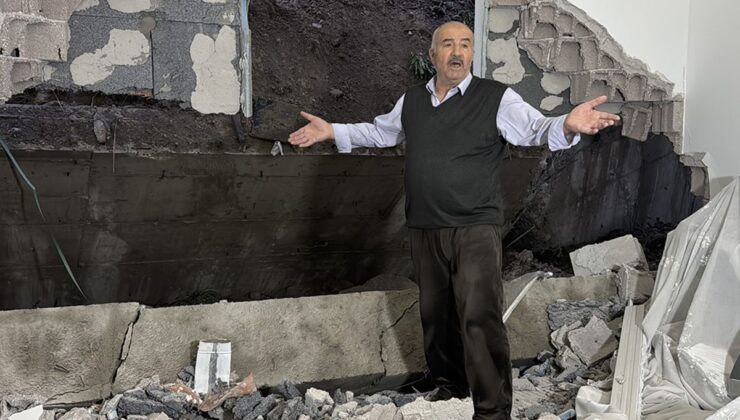 Nevşehir’de istinat duvarı çöktü! 10 daire tahliye edildi