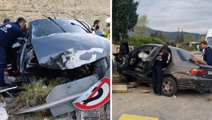 Otomobil refüje çarptı: 1 ölü, 3 yaralı