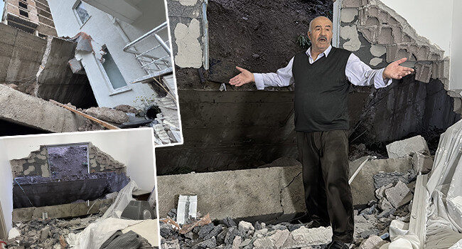 Sağanak yağış sonrası istinat duvarı çöktü: 3 katlı apartman ve özel anaokulu tahliye edildi! ‘Sabaha karşı bir gürültüyle uyandık’