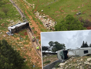 Son dakika… Gaziantep’te işçi servisi devrildi: 16 yaralı