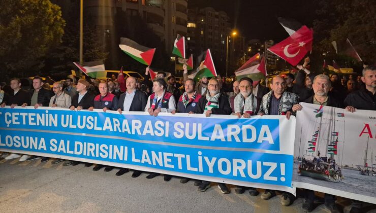 Yer: Ankara! ABD’nin Sumud Filosu’na müdahalesi böyle protesto edildi